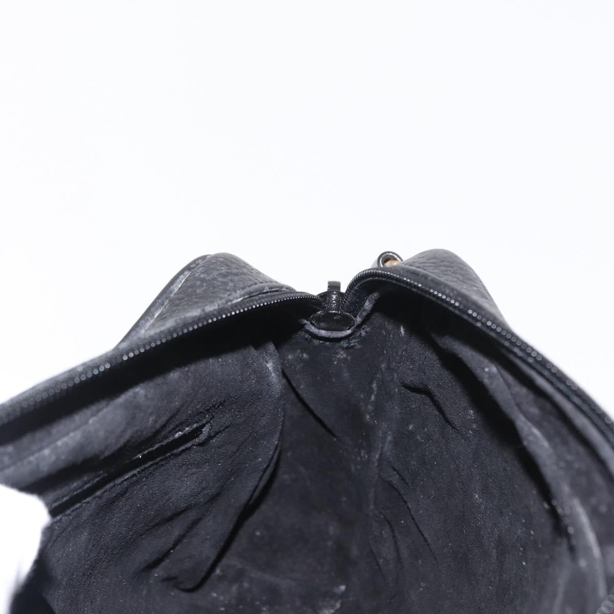 Gucci Vintage Shoulder Bag Leather Black Leather Shoulder Bag Bag (Pre-Owned)
