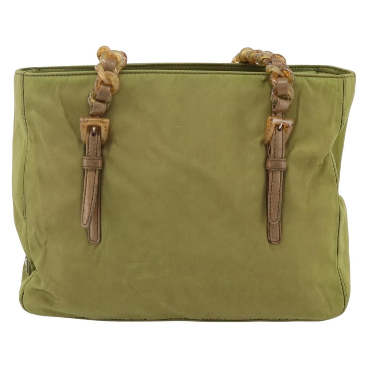 Prada Vintage Tote Tessuto Khaki Nylon Tote Bag Bag