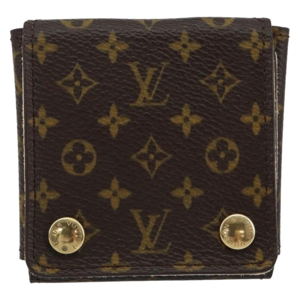 Louis Vuitton Case Jewelry Box Canvas Brown Canvas Wallets Accessory