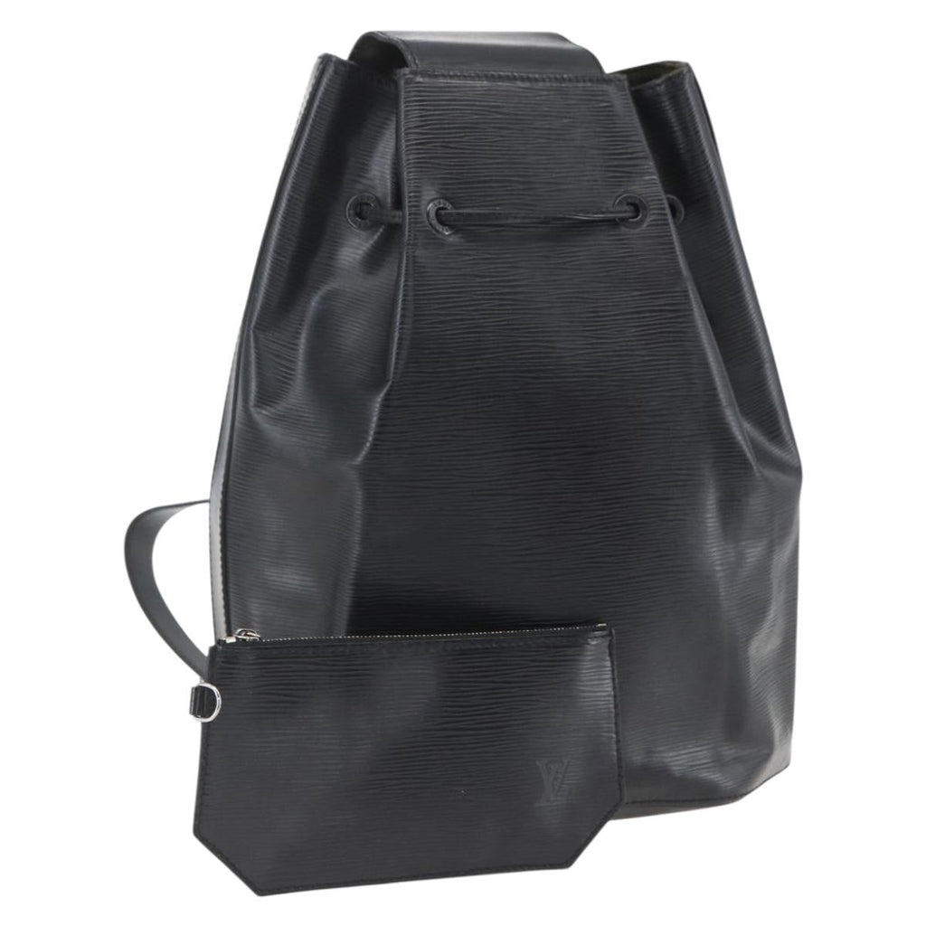 Louis Vuitton Sac A Dos Drawstring Backpack Epi Leather Black Leather Backpack Bag