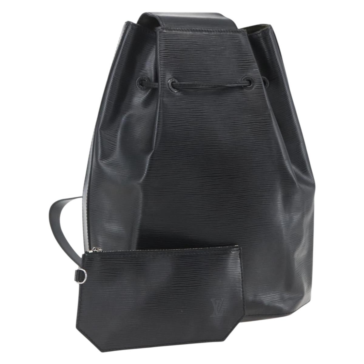 Louis Vuitton Sac A Dos Drawstring Backpack Epi Leather Black Leather Backpack Bag
