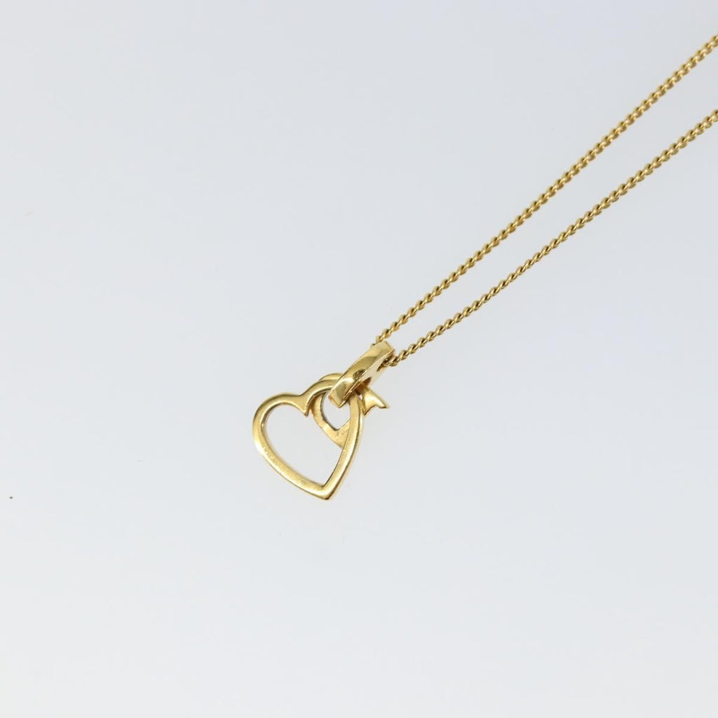 Christian Dior Cd Heart Necklace Metal Gold Metal Jewelry (Pre-Owned)