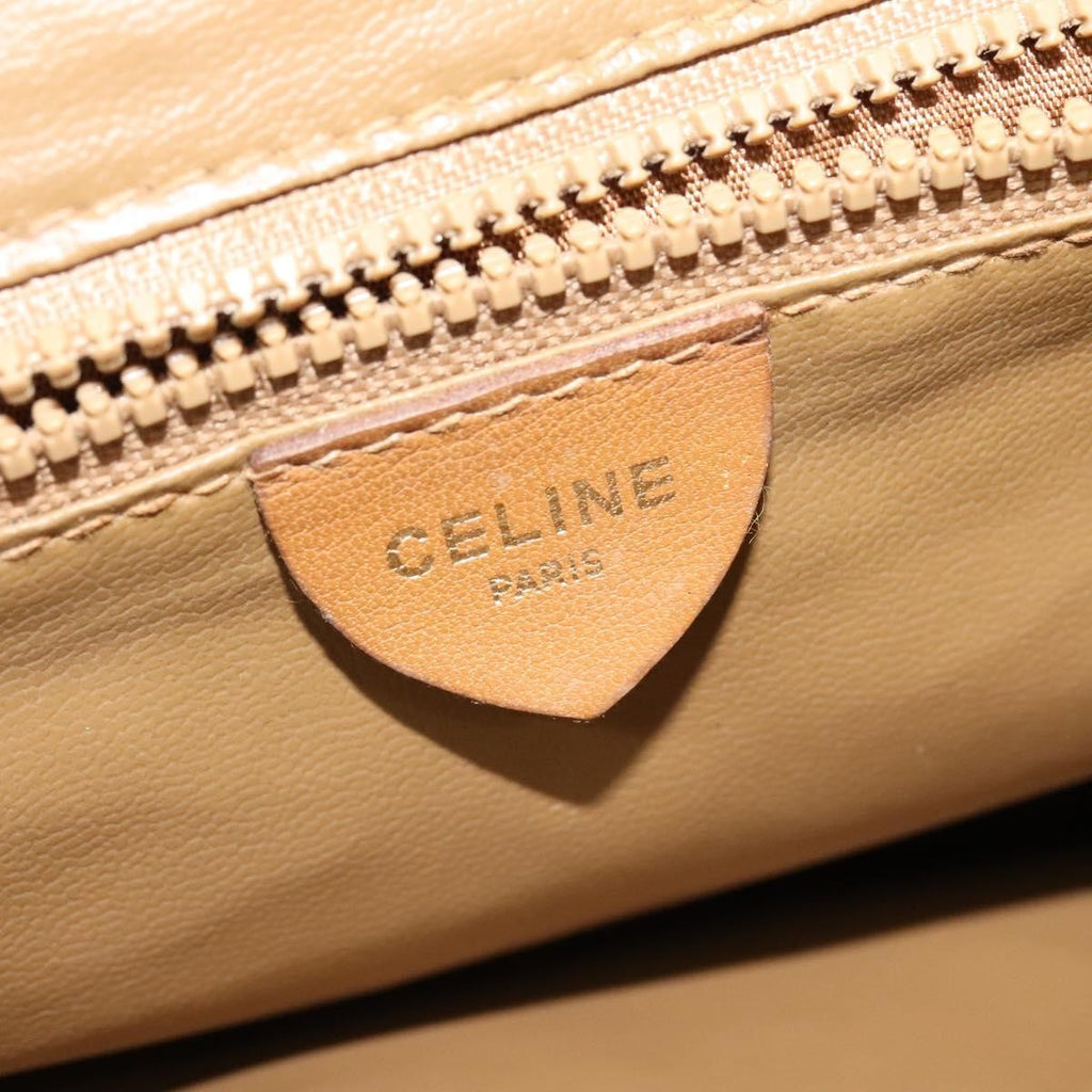 Celine Vintage Macadam Handbag Canvas Beige Canvas Bag