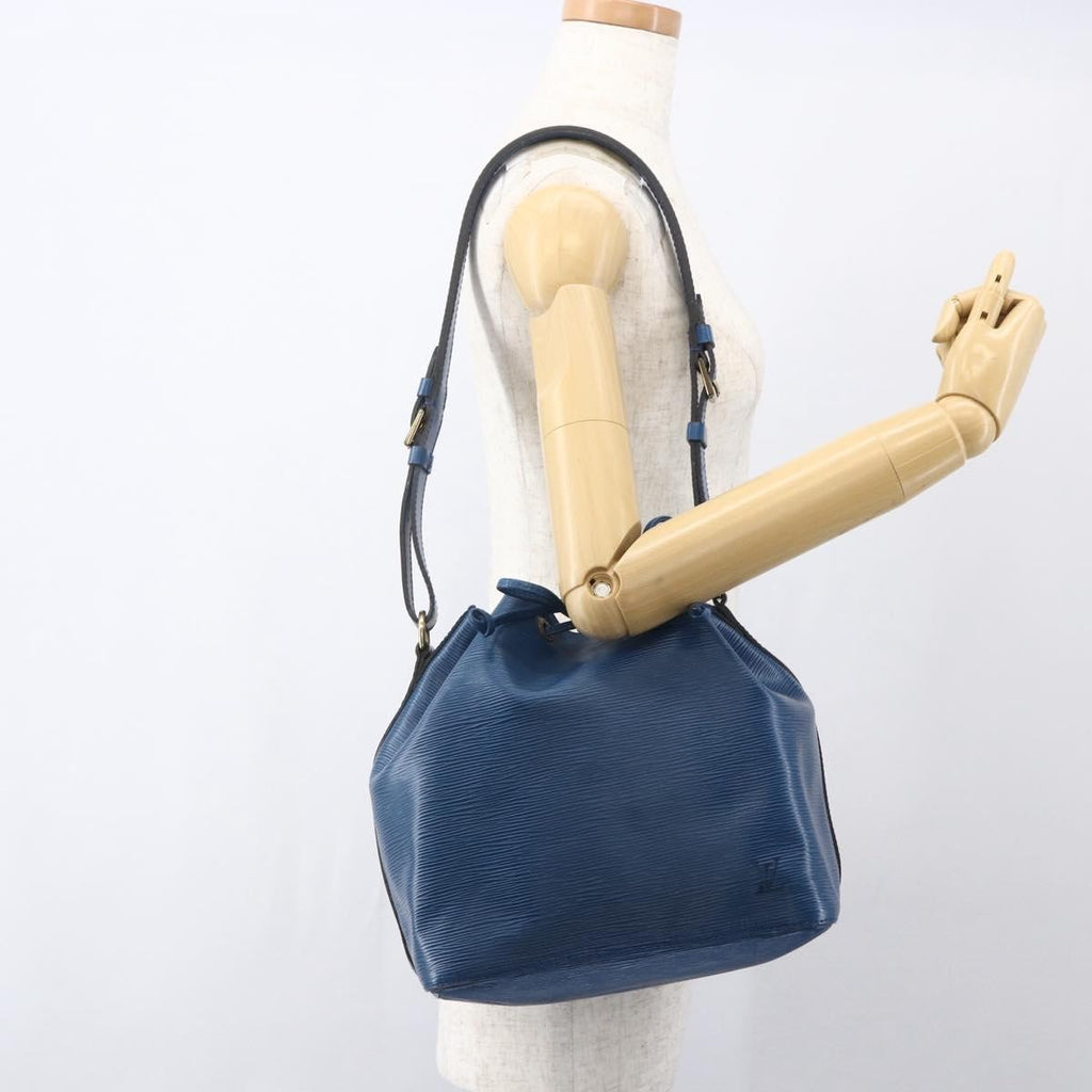 Louis Vuitton Petit Noe Handbag Epi Leather Blue Leather Shoulder Bag