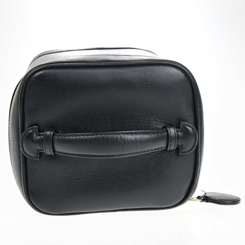 Chanel Vanity Pouch Leather Black Leather Bag