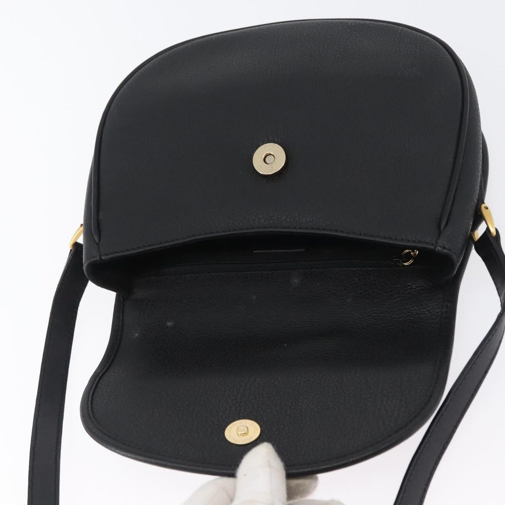 Gucci Vintage Shoulder Bag Leather Black Leather Shoulder Bag Bag (Pre-Owned)