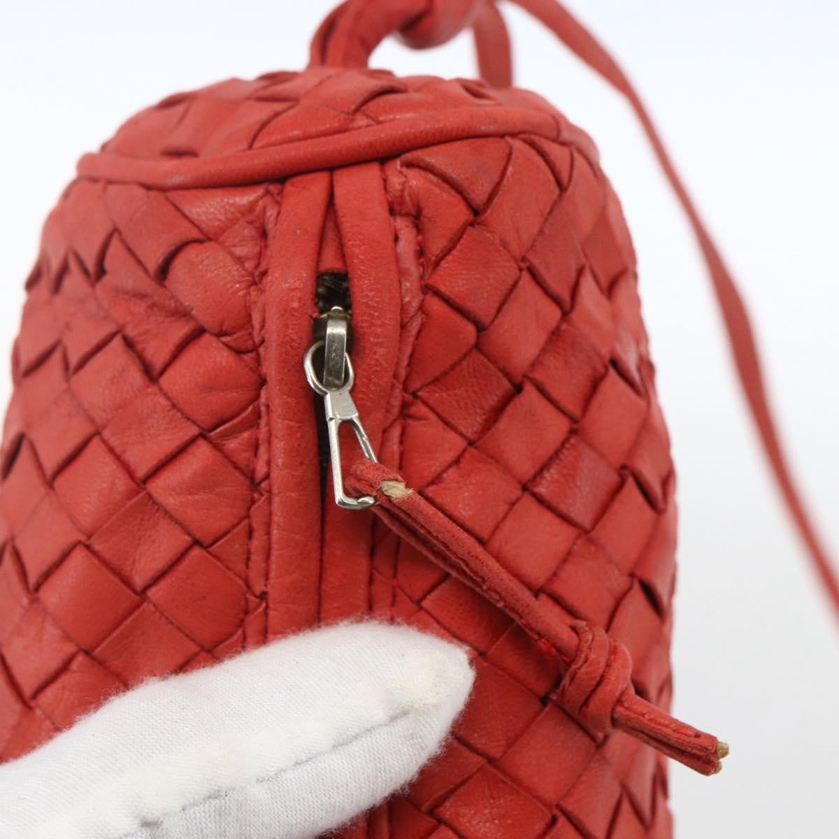 Bottega Veneta Intrecciato Clutch Bag Leather Red Leather Clutche & Pouche Bag