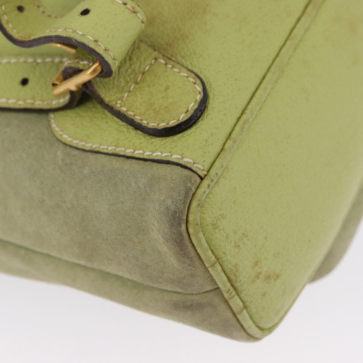 Gucci Gucci Bamboo Backpack Daim Green Suede Backpack Bag (Pre-Owned)