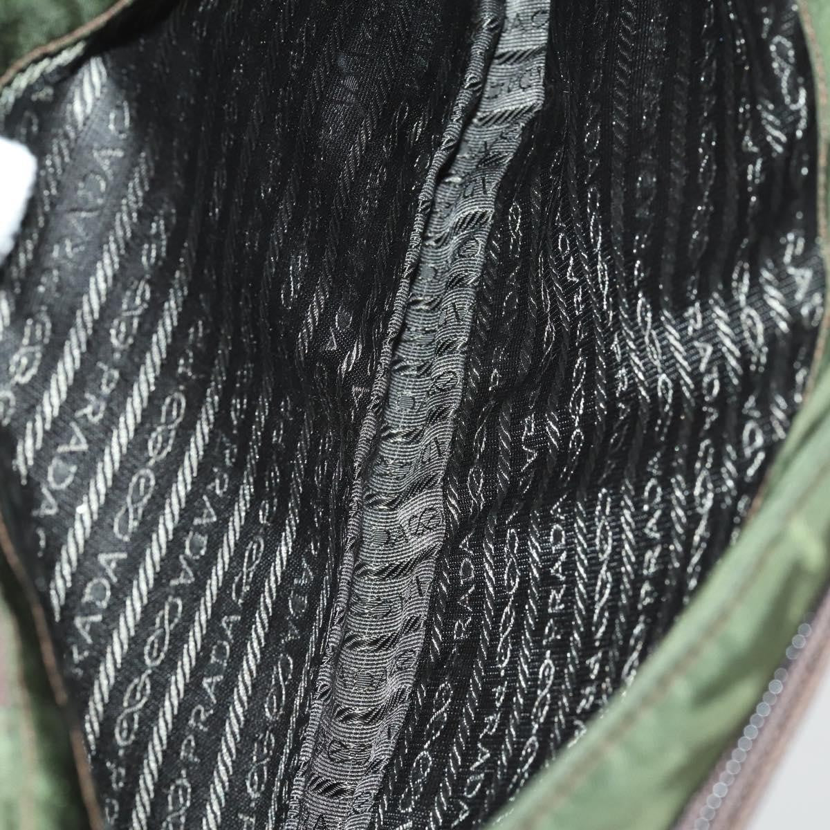 Prada Vintage Shoulder Bag Nylon And Leather Green Nylon Shoulder Bag Bag