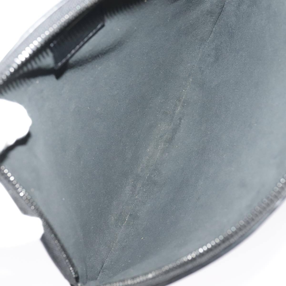 Louis Vuitton Disk Pouch Leather Black Leather Clutche & Pouche Bag