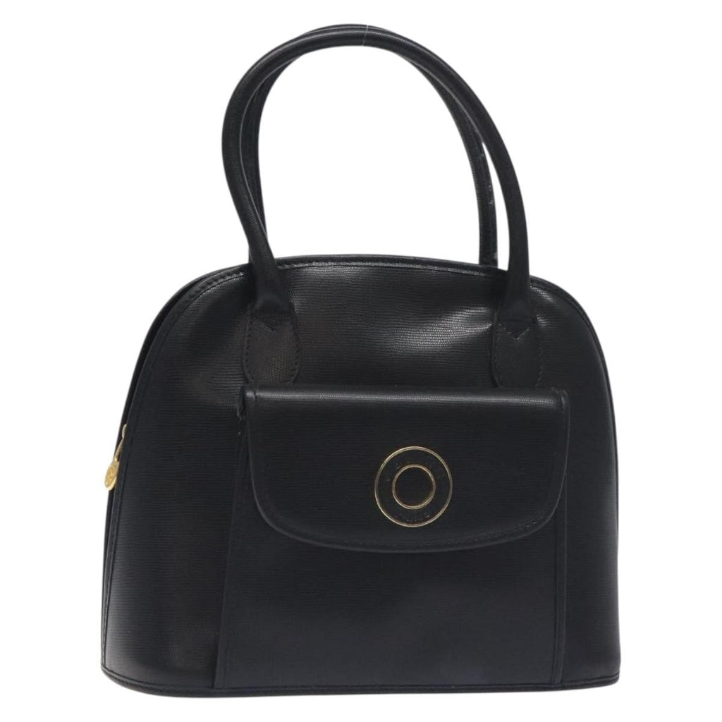 Celine Circle Logo Handbag Leather Black Leather Bag