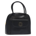 Celine Circle Logo Handbag Leather Black Leather Bag