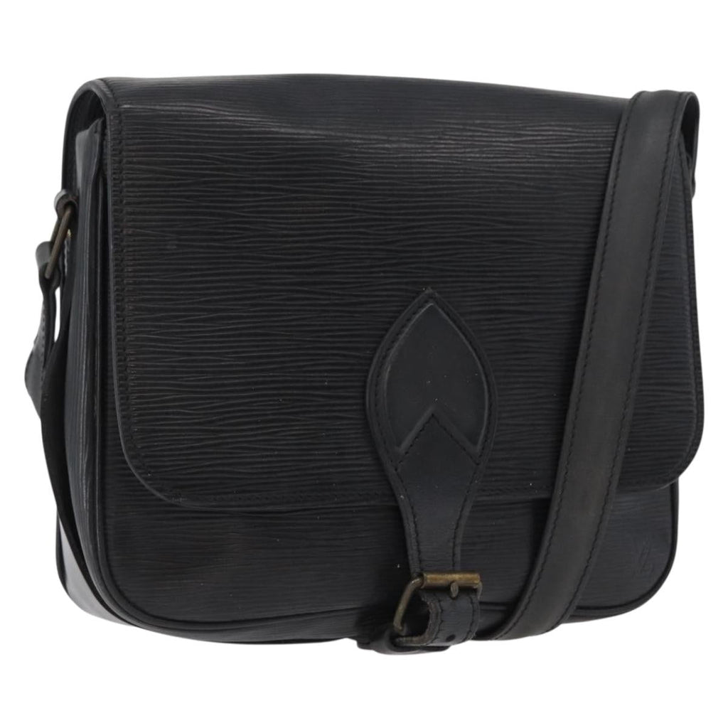 Louis Vuitton Cartouchiere Handbag Epi Leather Black Leather Shoulder Bag