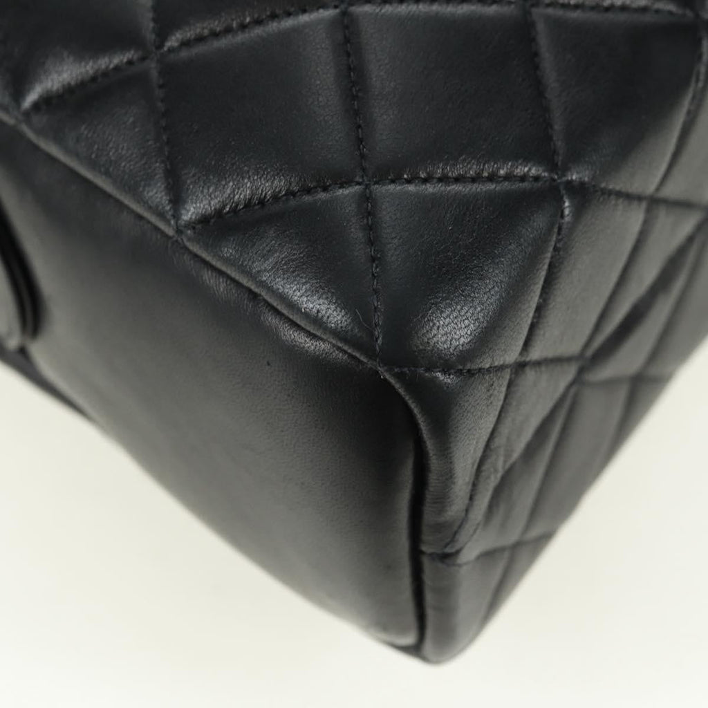 Chanel Vintage Zip Chain Shoulder Bag Quilted Lambskin Black Leather Shoulder Bag Bag