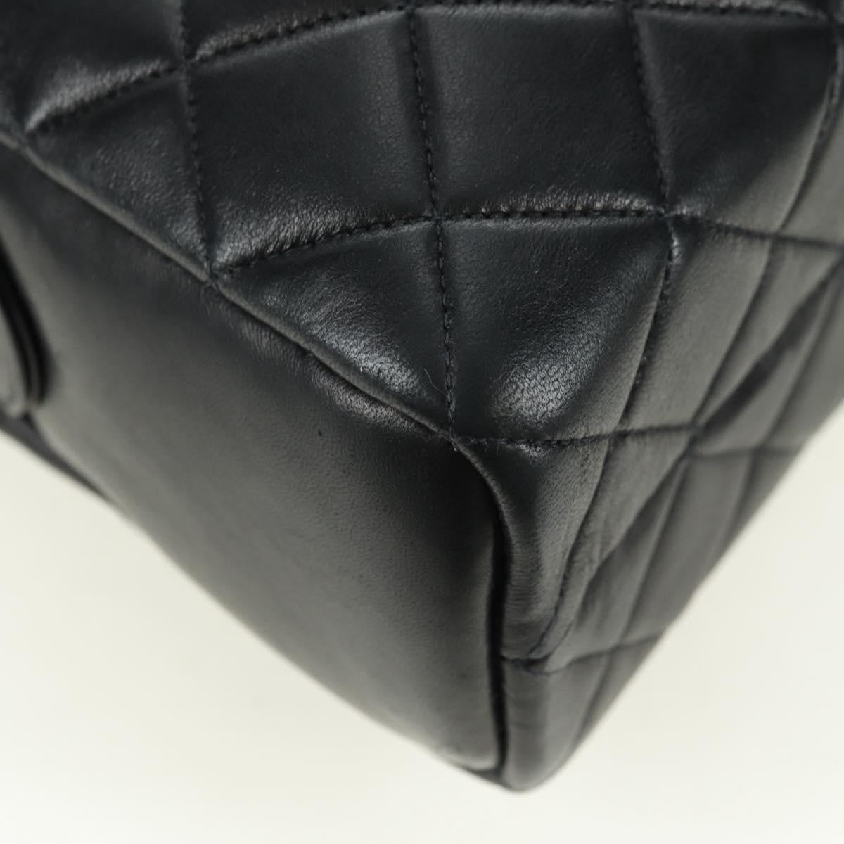 Chanel Vintage Zip Chain Shoulder Bag Quilted Lambskin Black Leather Shoulder Bag Bag
