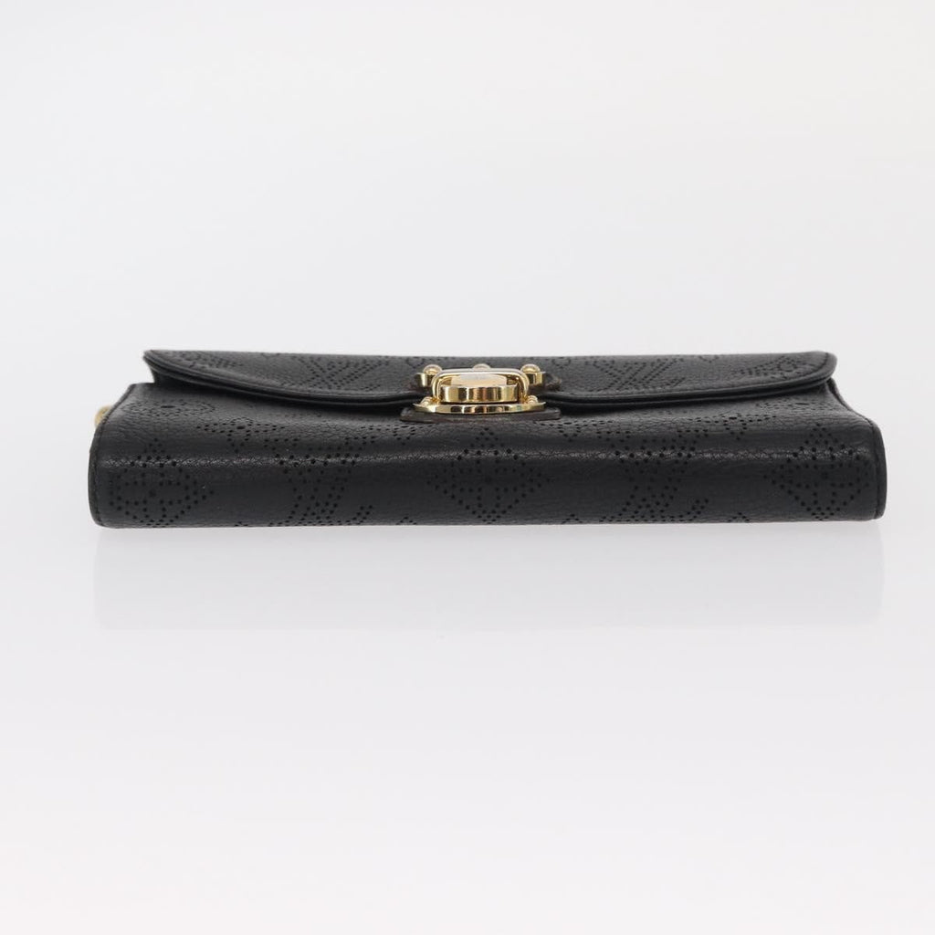 Louis Vuitton Amelia Wallet Mahina Leather Black Leather Wallets Accessory