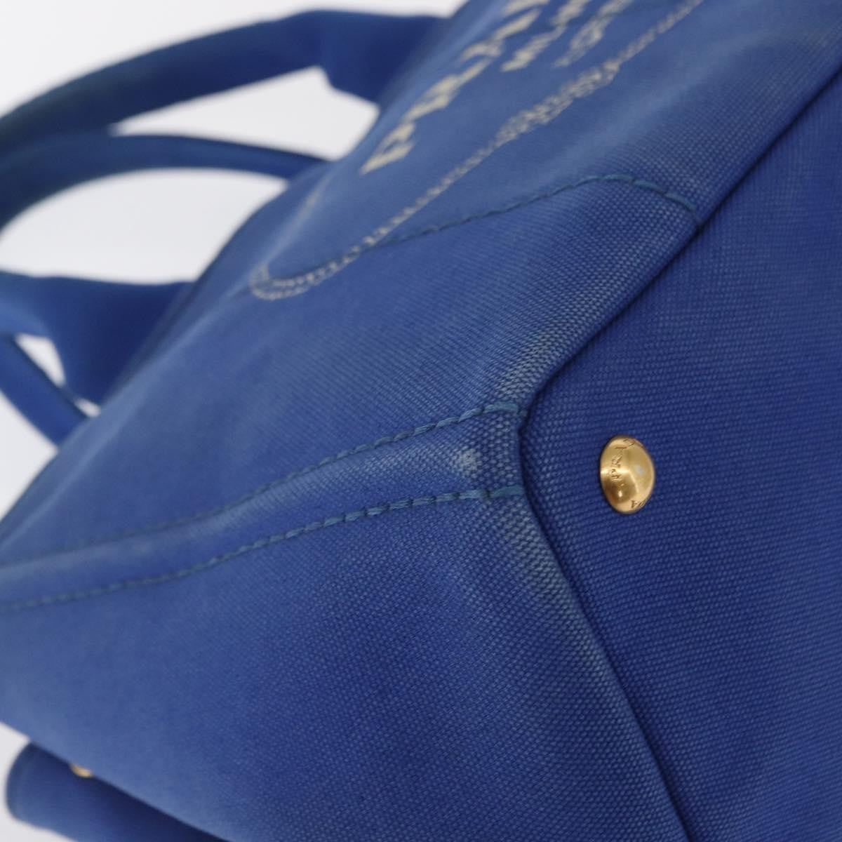 Prada Canapa Open Tote Canvas Blue Canvas Tote Bag Bag