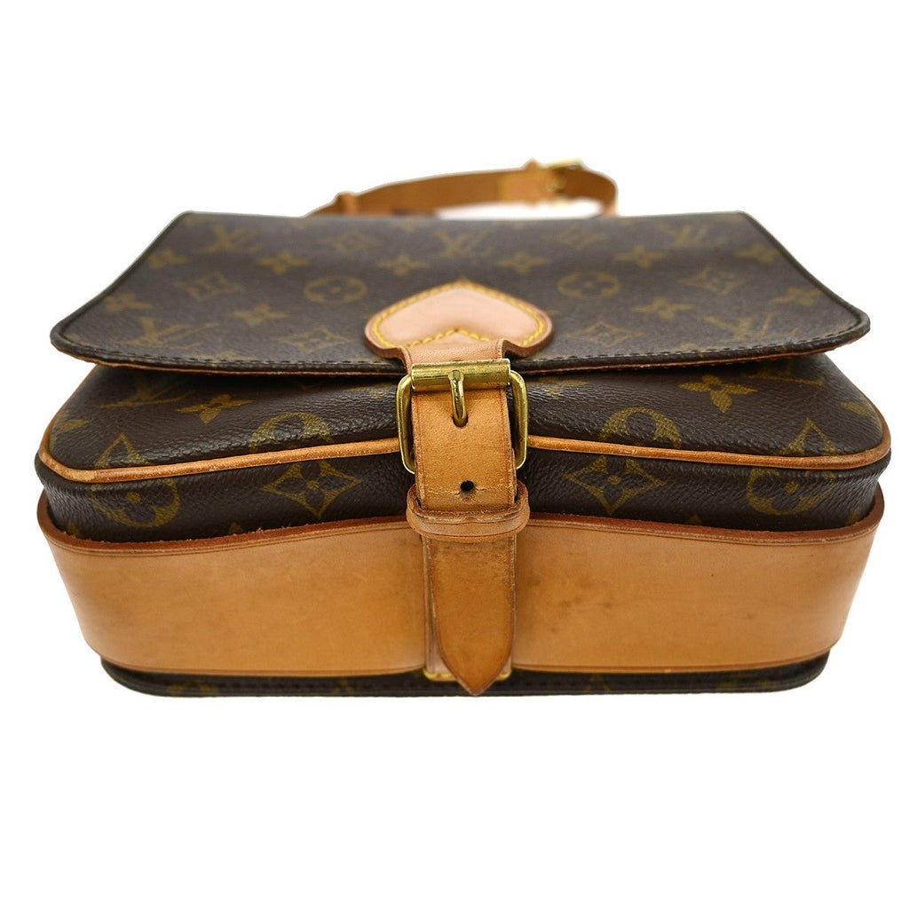Louis Vuitton Cartouchiere Handbag Monogram Canvas Brown Canvas Shoulder Bag
