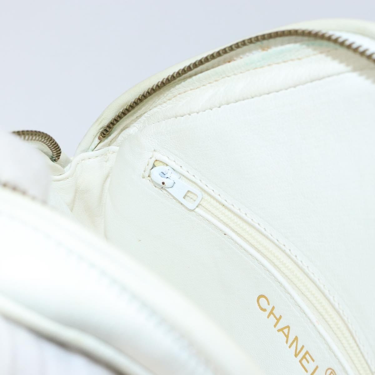 Chanel Vintage Diamond Tassel Crossbody Quilted Lambskin White Leather Clutche & Pouche Bag