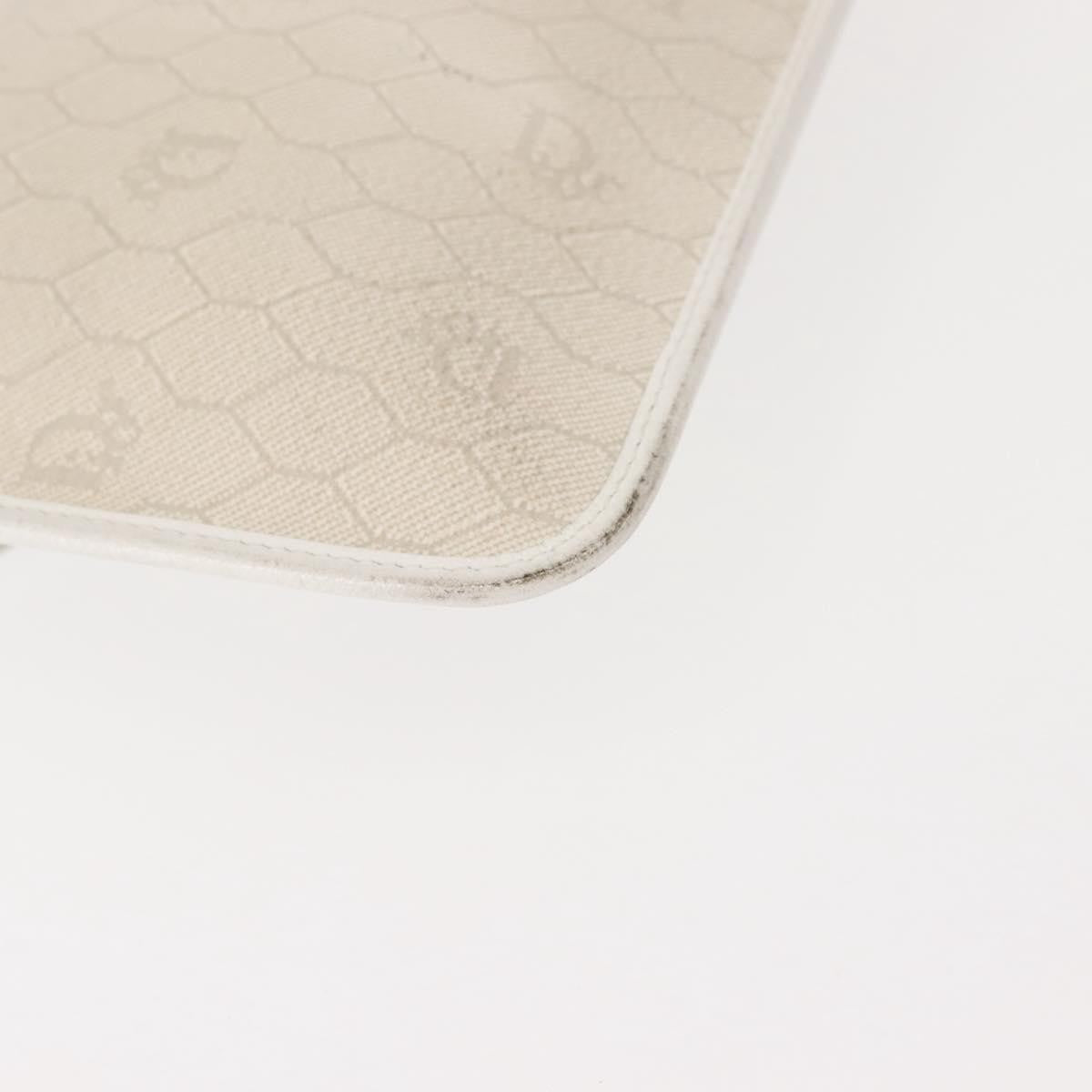 Christian Dior Vintage Honeycomb Clutch Canvas White Canvas Clutche & Pouche Bag (Pre-Owned)