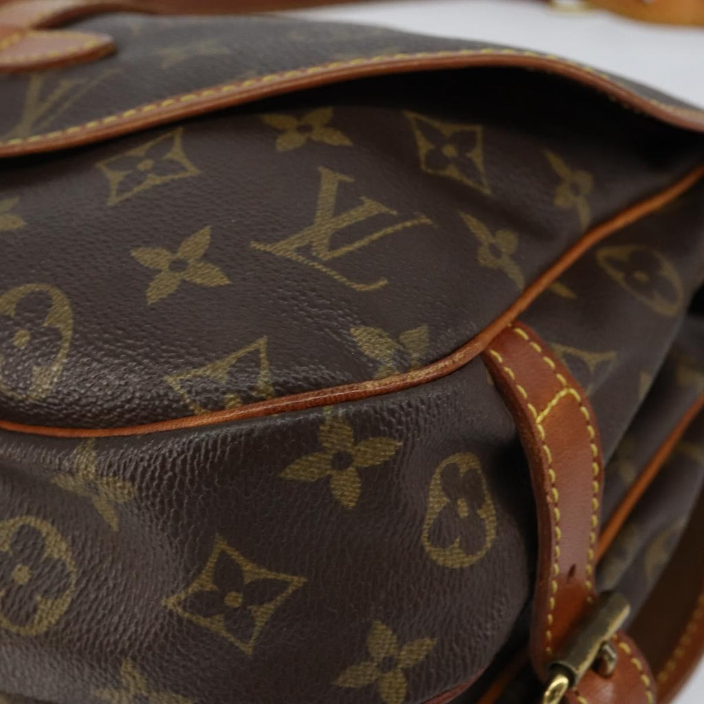 Louis Vuitton Saumur Handbag Monogram Canvas Brown Canvas Shoulder Bag