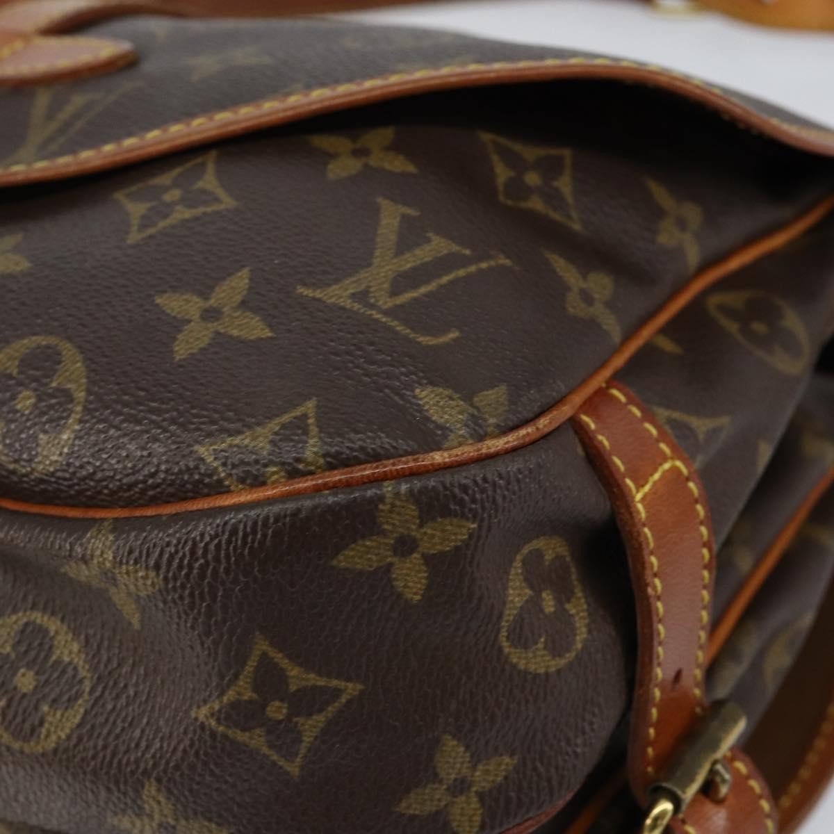 Louis Vuitton Saumur Handbag Monogram Canvas Brown Canvas Shoulder Bag