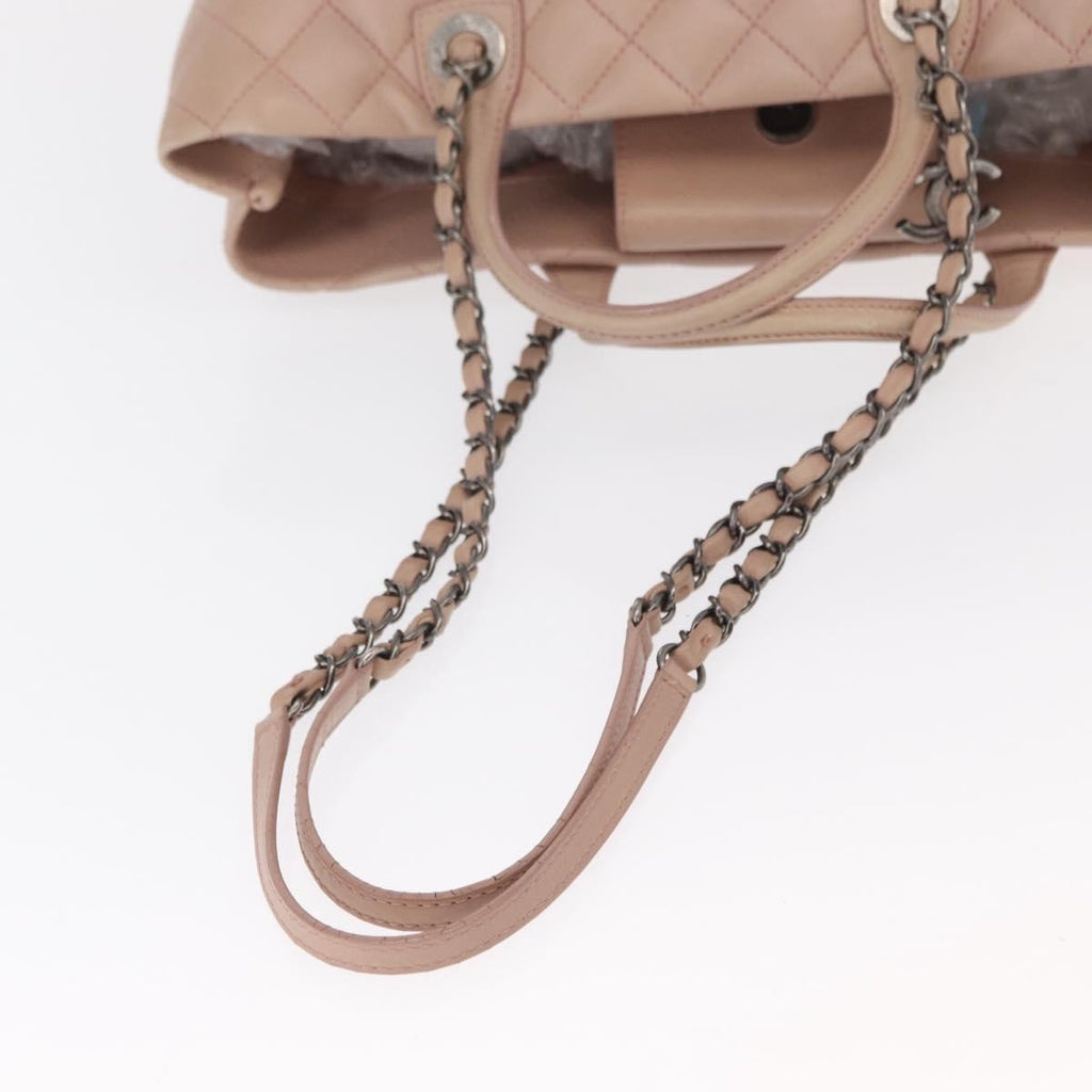Chanel Easy Shopping Tote Quilted Calfskin Pink Leather Tote Bag Bag