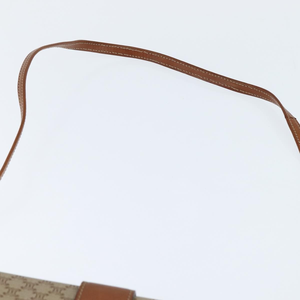 Celine Vintage Macadam Shoulder Bag Canvas And Leather Beige Canvas Shoulder Bag Bag