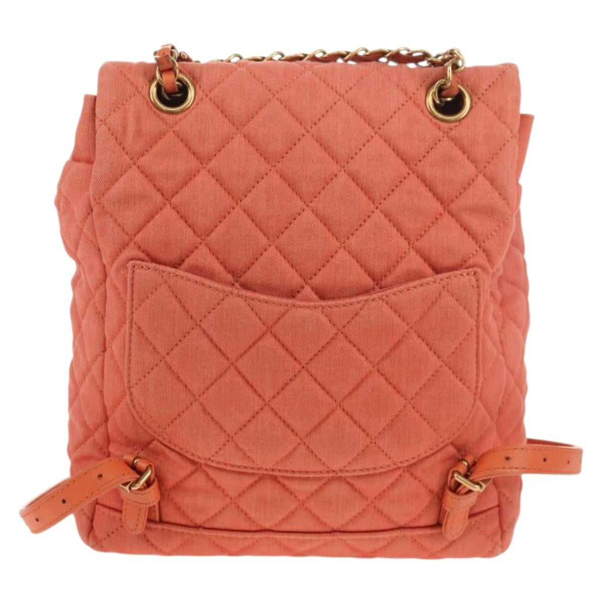 Chanel Vintage Flap Backpack Denim Pink Denim_Jeans Backpack Bag