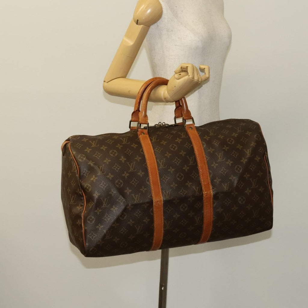 Louis Vuitton Keepall Bag Monogram Canvas Brown Canvas Travel Bag