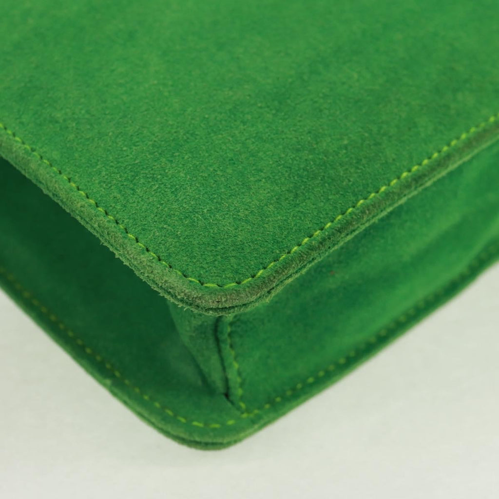 Celine Vintage Shoulder Bag Suede Green Suede Shoulder Bag Bag