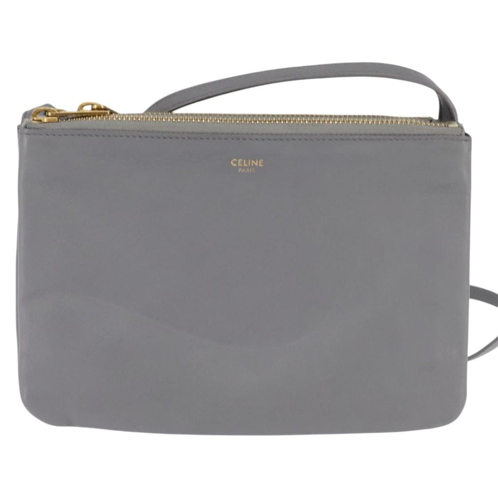 Celine Trio Crossbody Bag Leather Gray Leather Crossbody Bag Bag