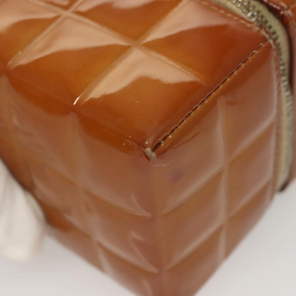 Chanel Rubiks Cube Wristlet Quilted Patent Brown Patent_Leather Bag