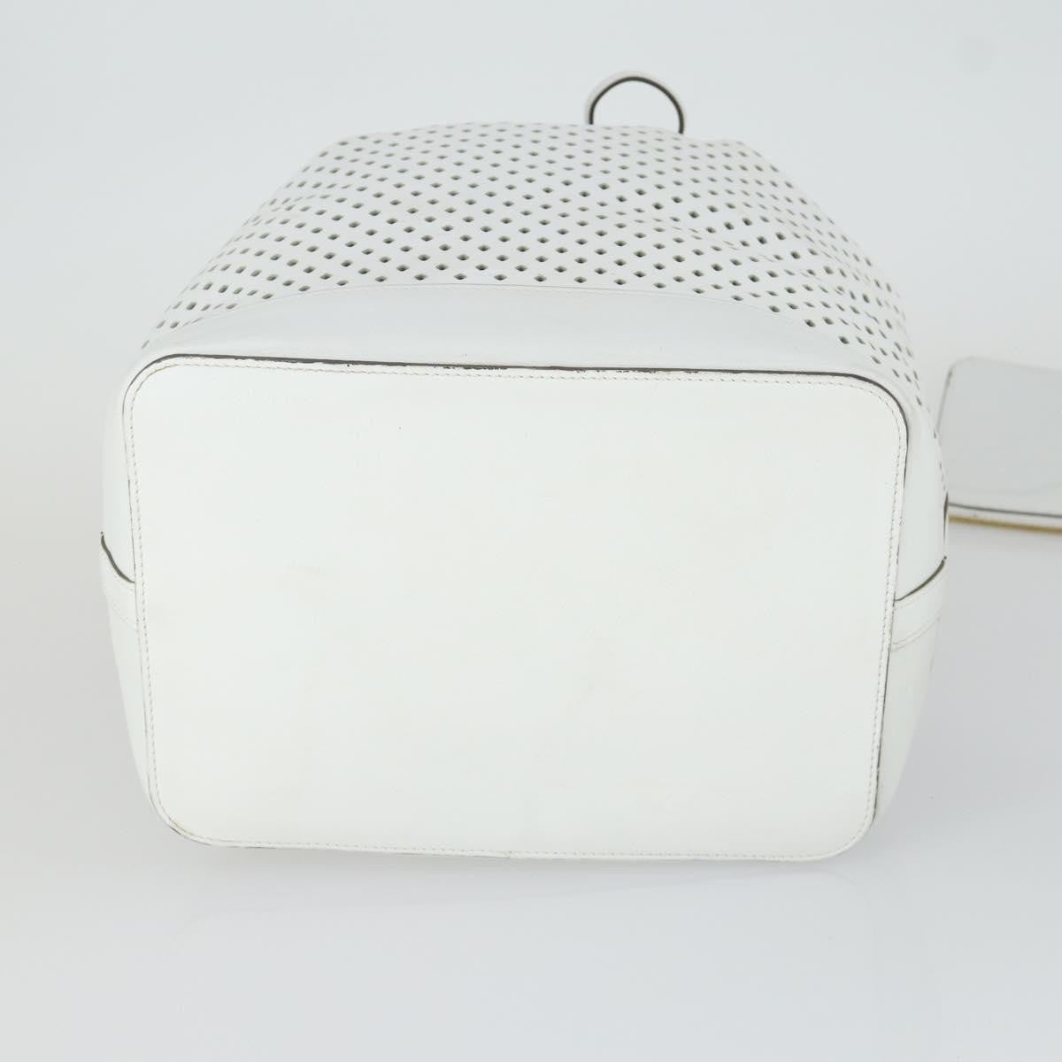 Louis Vuitton Flore Noe Handbag Perforated Leather White Leather Shoulder Bag