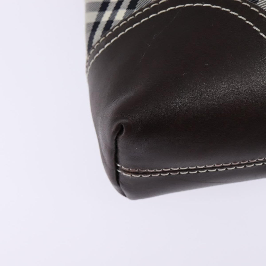 Burberry Nova Check Blue Label Canvas Gray Nylon Shoulder Bag