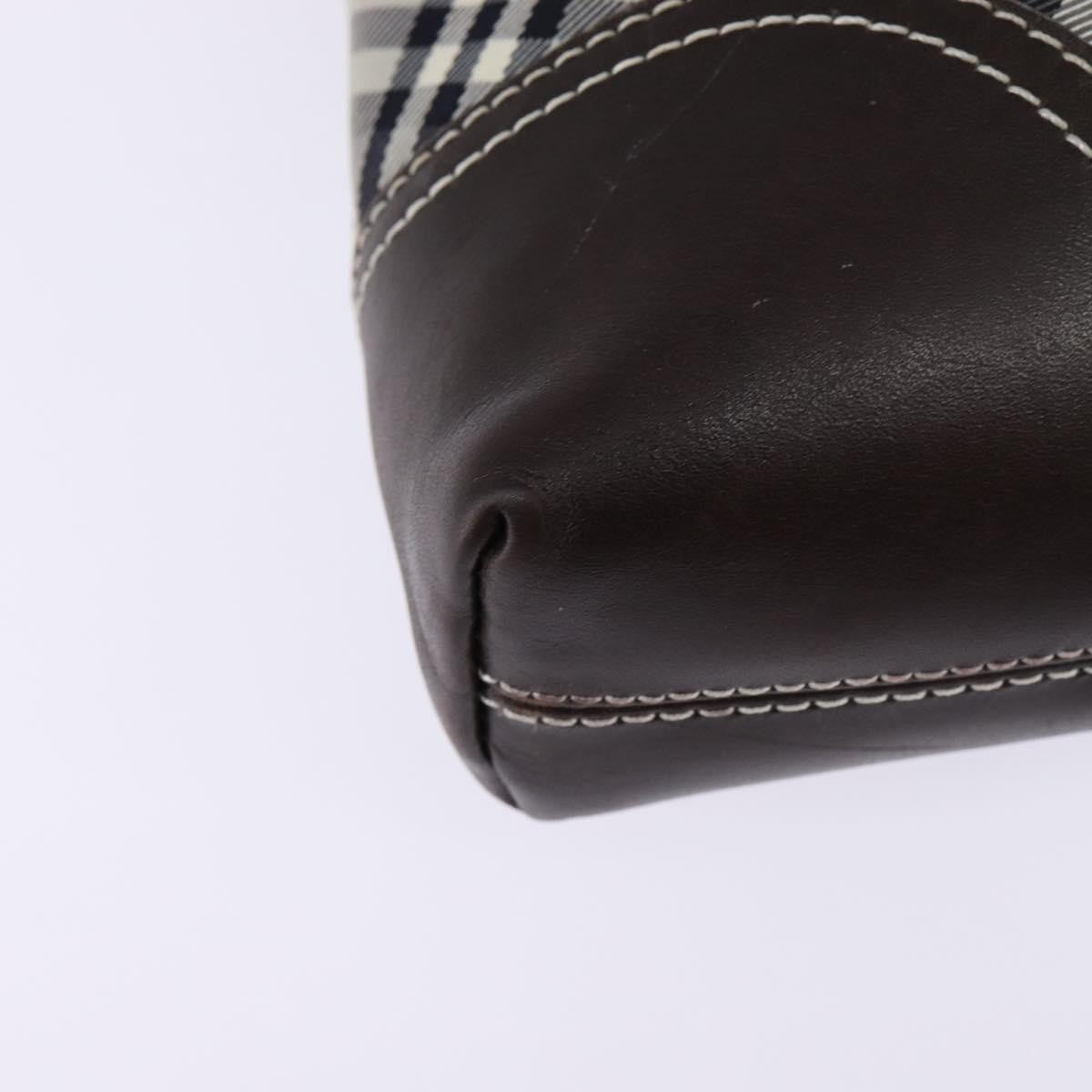 Burberry Nova Check Blue Label Canvas Gray Nylon Shoulder Bag