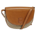 Celine Macadam Shoulder Bag Pvc Leather Beige Canvas Bag