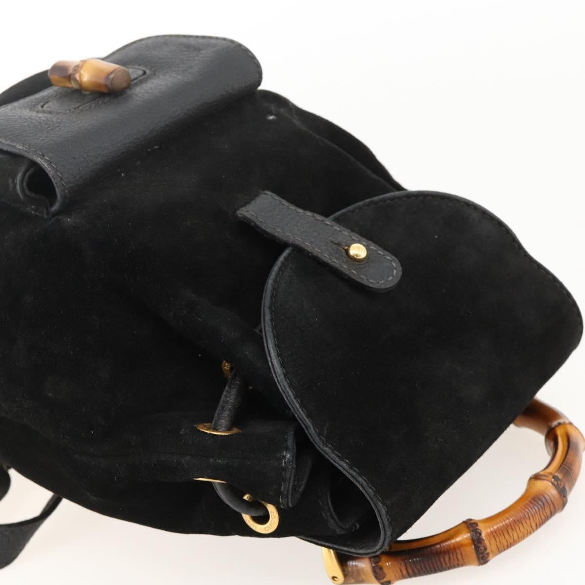 Gucci Gucci Bamboo Backpack Daim Black Denim_Jeans Backpack Bag (Pre-Owned)
