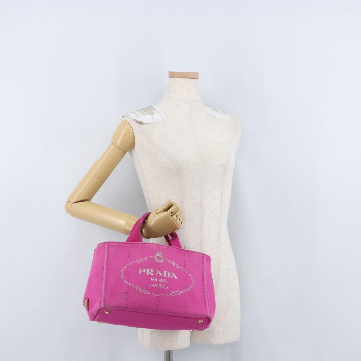 Prada Canapa Tote Canvas Pink Canvas Tote Bag Bag