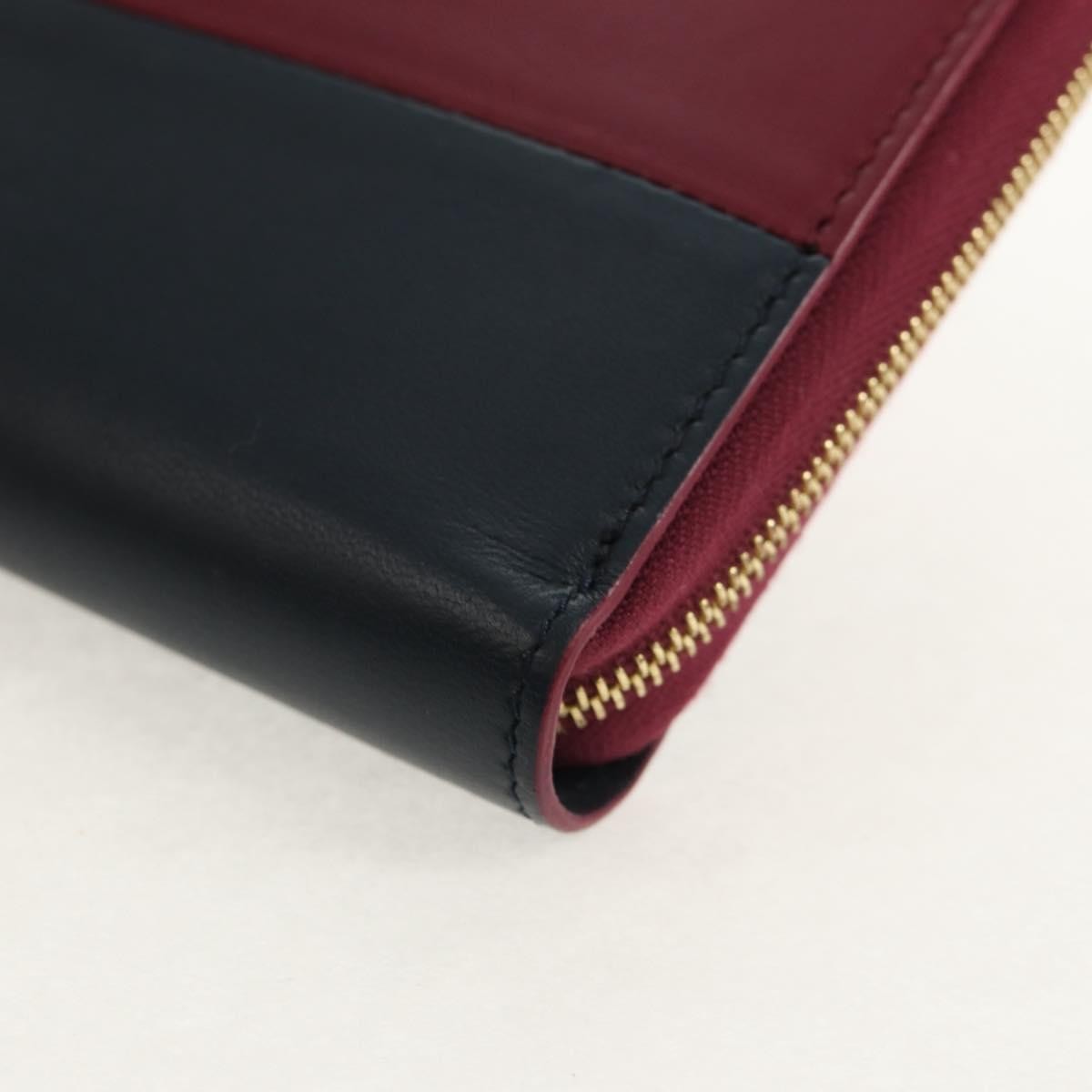 Celine Multifunction Flap Wallet Leather Burgundy Leather Wallets Accessory