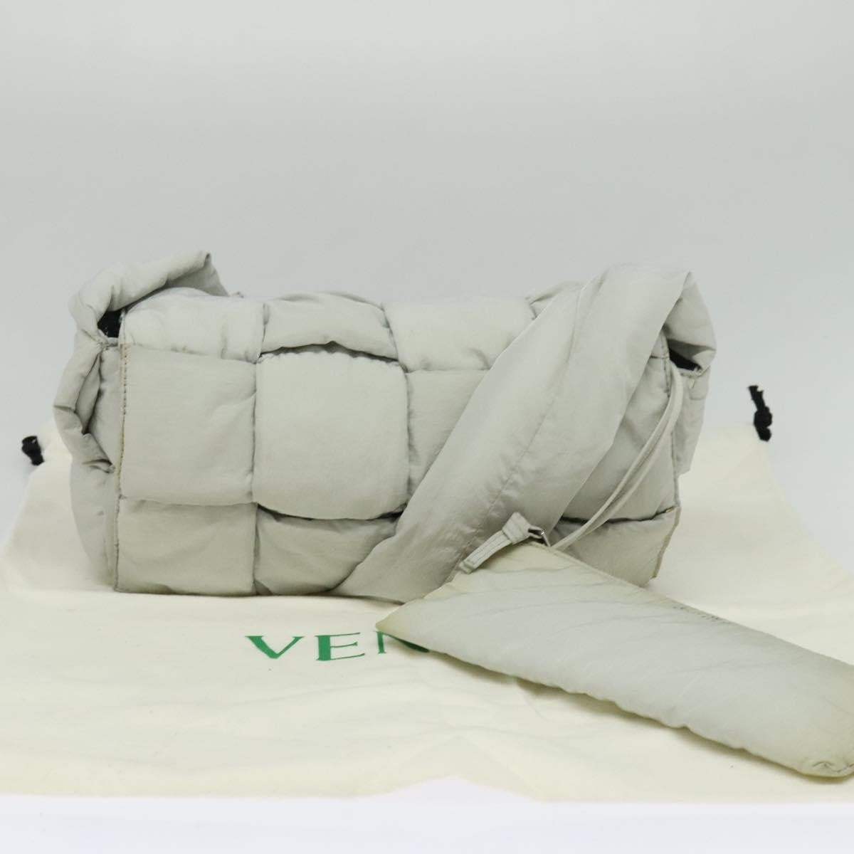 Bottega Veneta Padded Tech Cassette Crossbody Bag Intrecciato Nylon Gray Nylon Shoulder Bag Bag