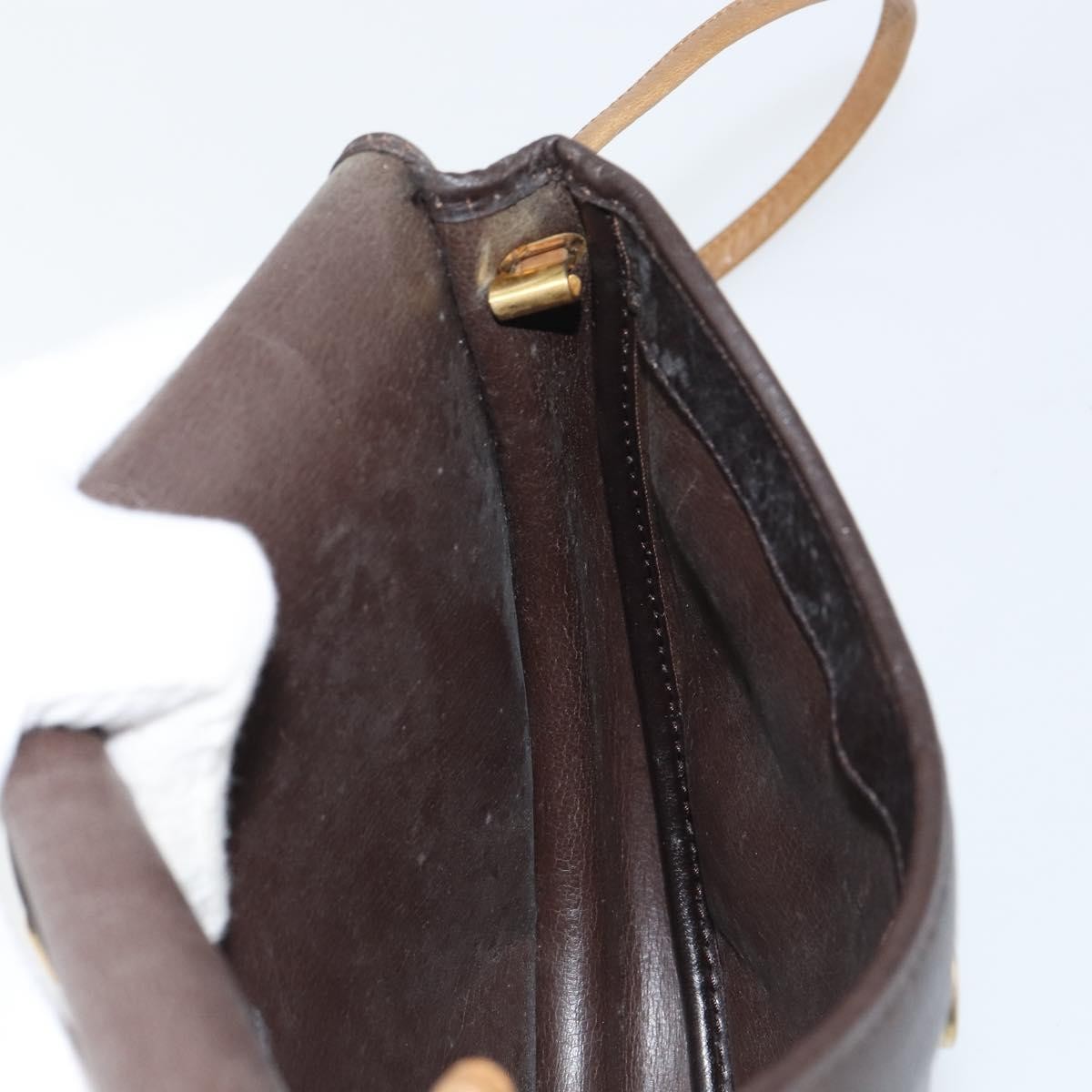 Christian Dior Vintage Cd Flap Shoulder Bag Leather Brown Leather Shoulder Bag Bag (Pre-Owned)