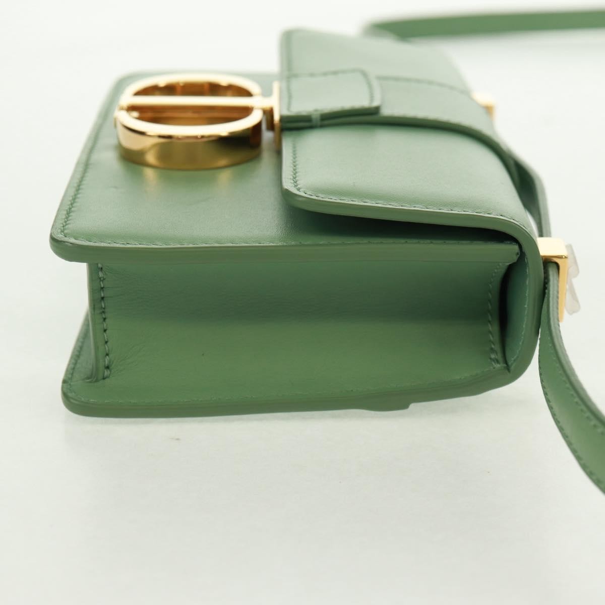 Christian Dior 30 Montaigne Flap Bag Leather Green Leather Shoulder Bag Bag (Pre-Owned)