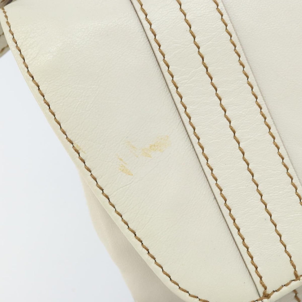 Gucci Vintage Handbag Leather White Leather Handbag (Pre-Owned)