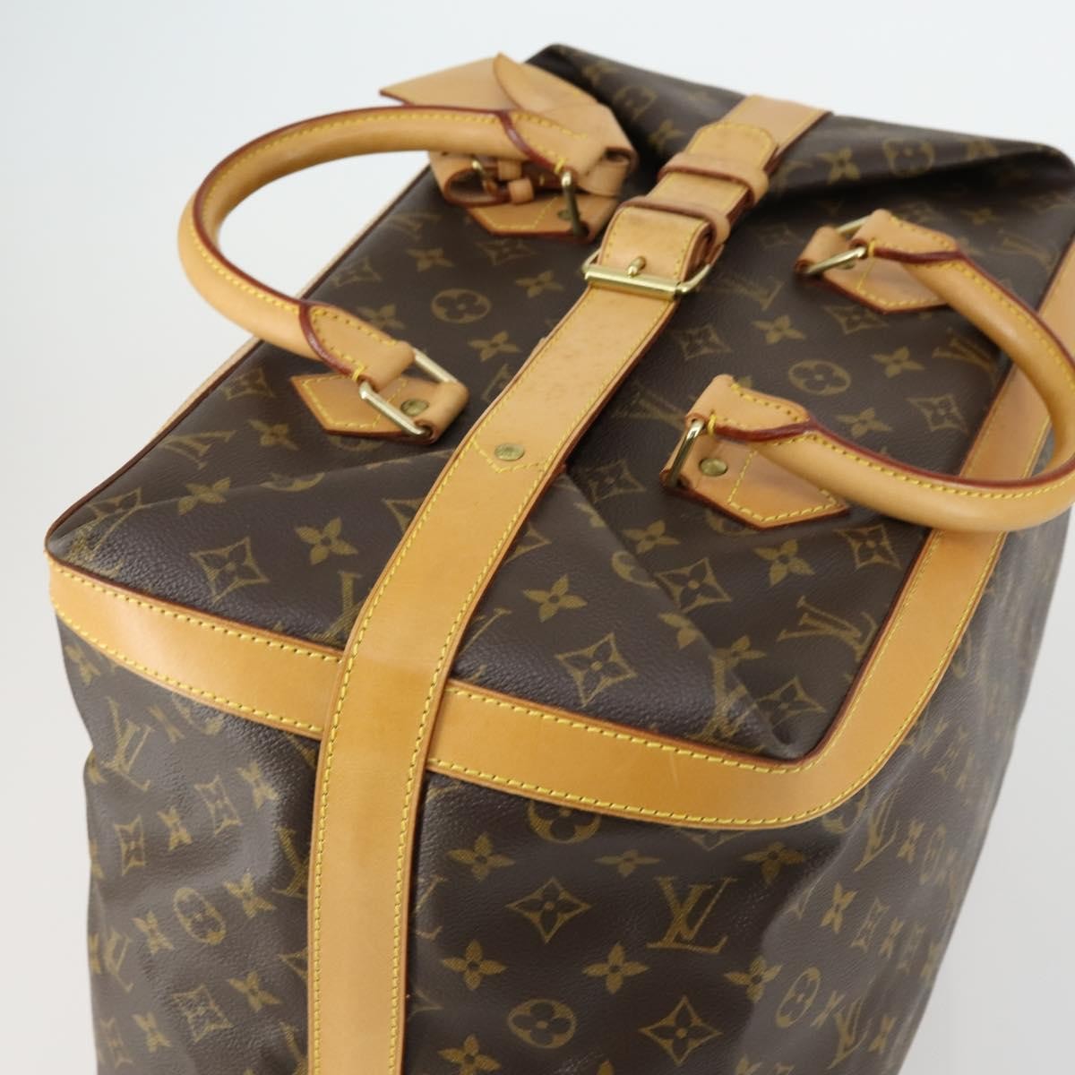 Louis Vuitton Cruiser Handbag Monogram Canvas Brown Canvas Travel Bag