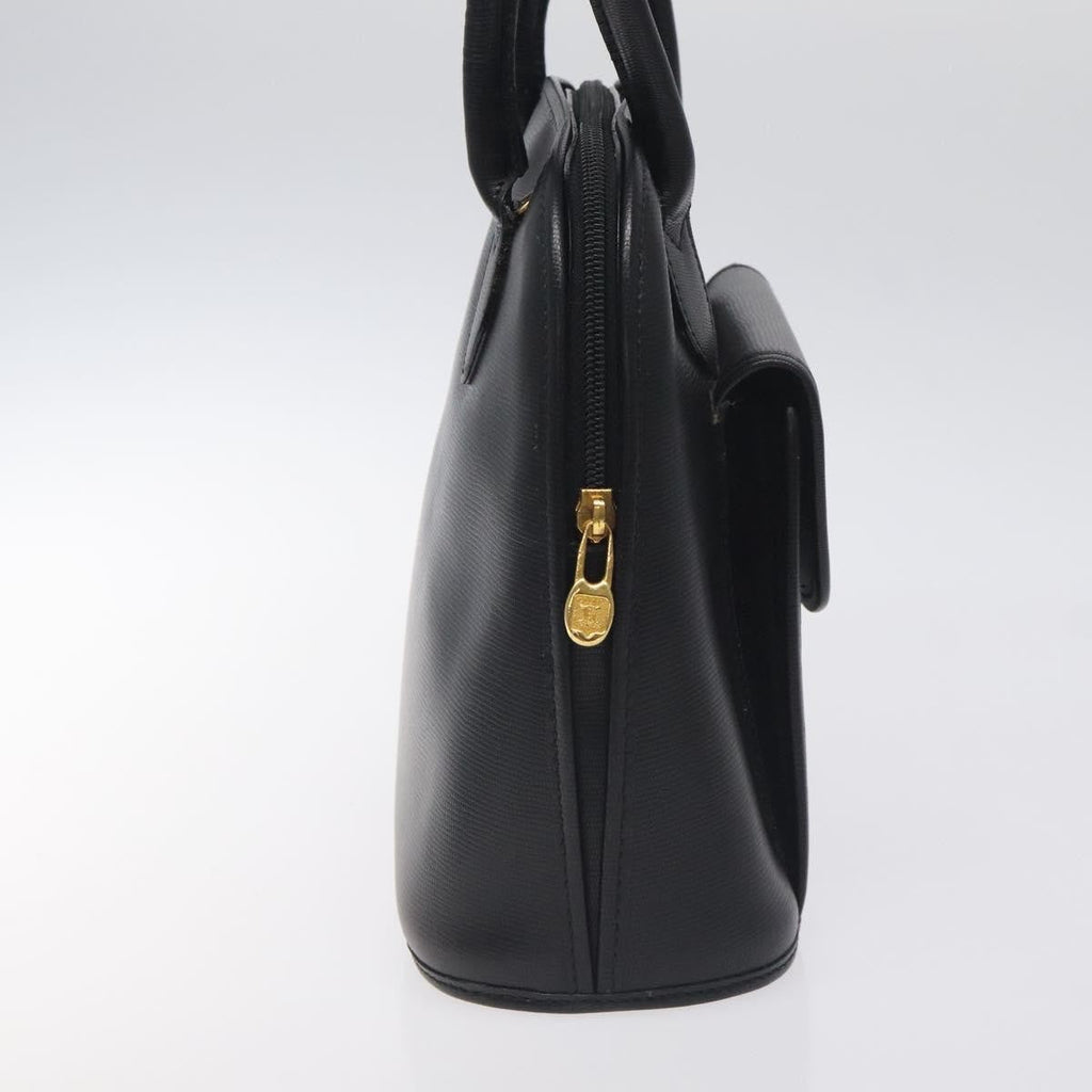 Celine Circle Logo Handbag Leather Black Leather Bag