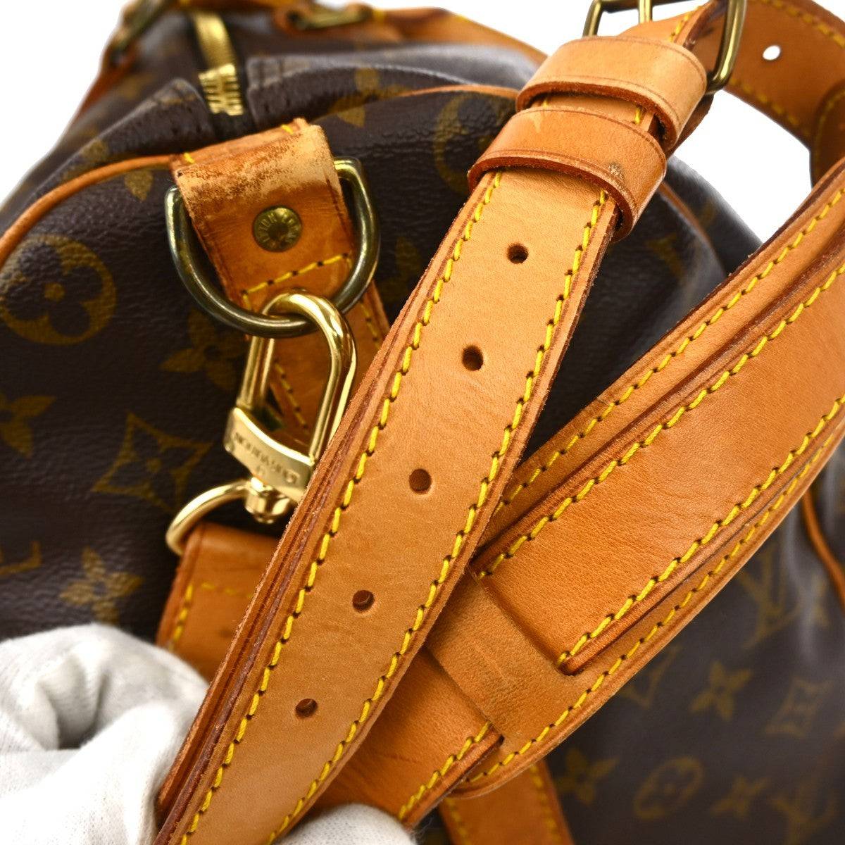 Louis Vuitton Keepall Bandouliere Bag Monogram Canvas Brown Canvas Travel Bag