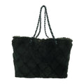 Chanel Chain Tote Lapin Fur Green Fur Tote Bag Bag
