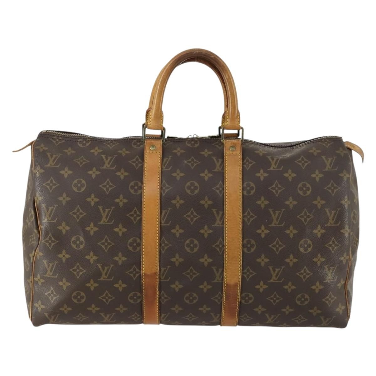 Louis Vuitton Keepall Bag Monogram Canvas Brown Canvas Travel Bag