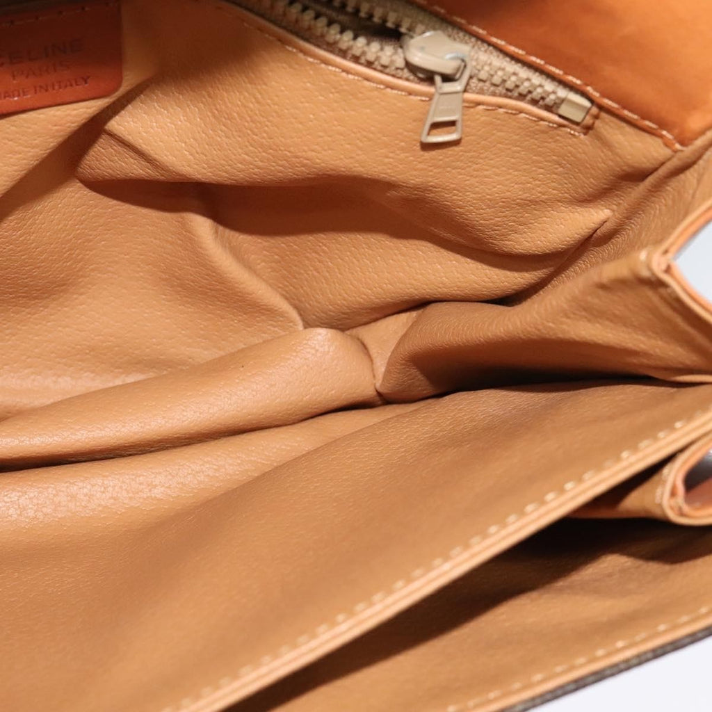 Celine Vintage Macadam Shoulder Bag Canvas And Leather Brown Canvas Shoulder Bag Bag